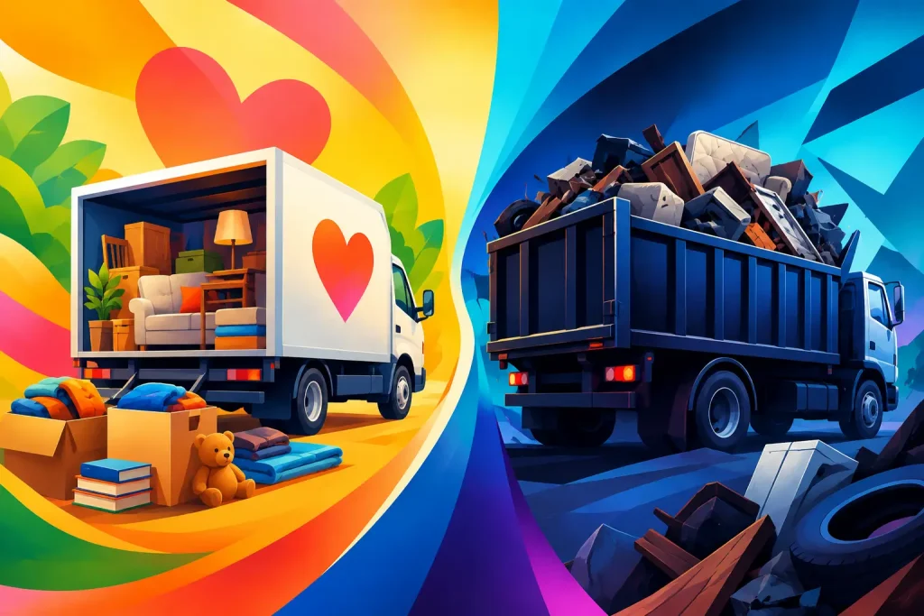 Donation Pickup Versus Junk Hauling Compared